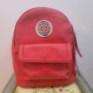 Sam and Hadley Red Vegan Leather Mini Backpack